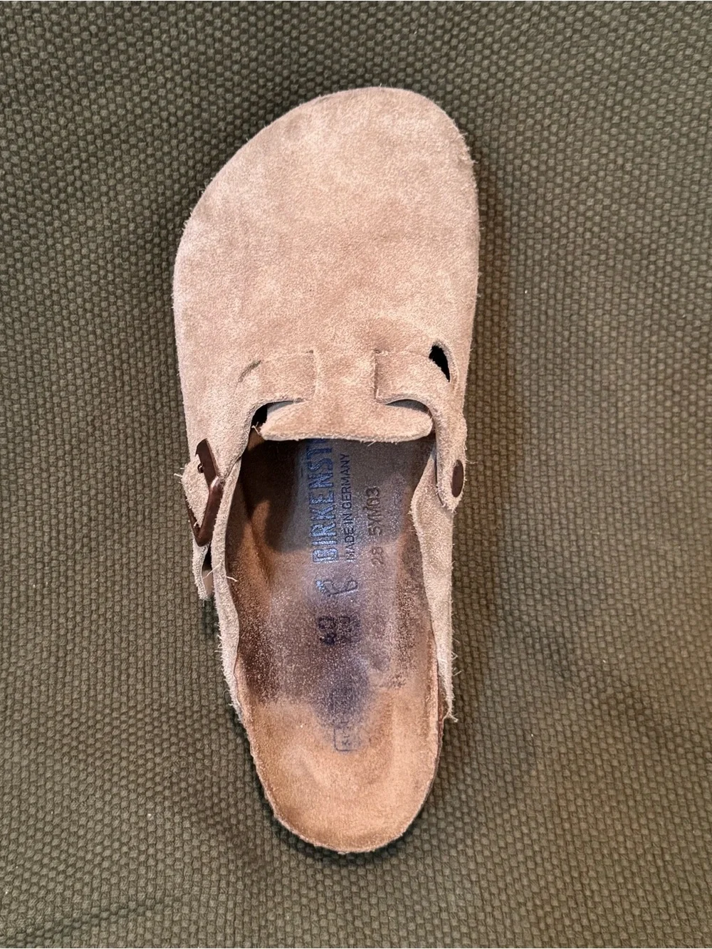 SINGLE LEFT Birkenstock Boston Taupe Suede Clog EU 40